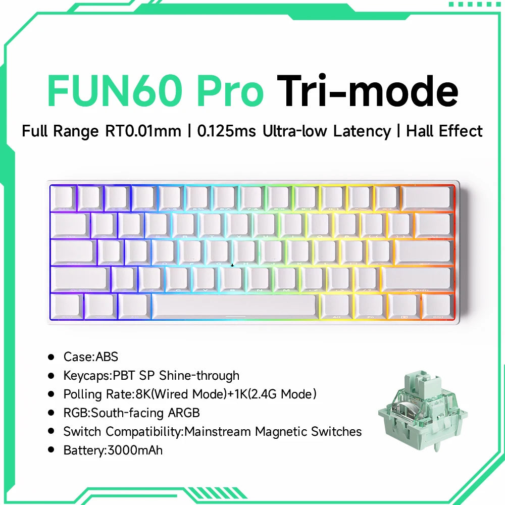 Monsgeek FUN68 FUN60 PRO&MAX HE Magnetic Keyboard 60% 65% Gaming Keyboards Rapid Trigger 8K Custom Keyboard Gamer Esports