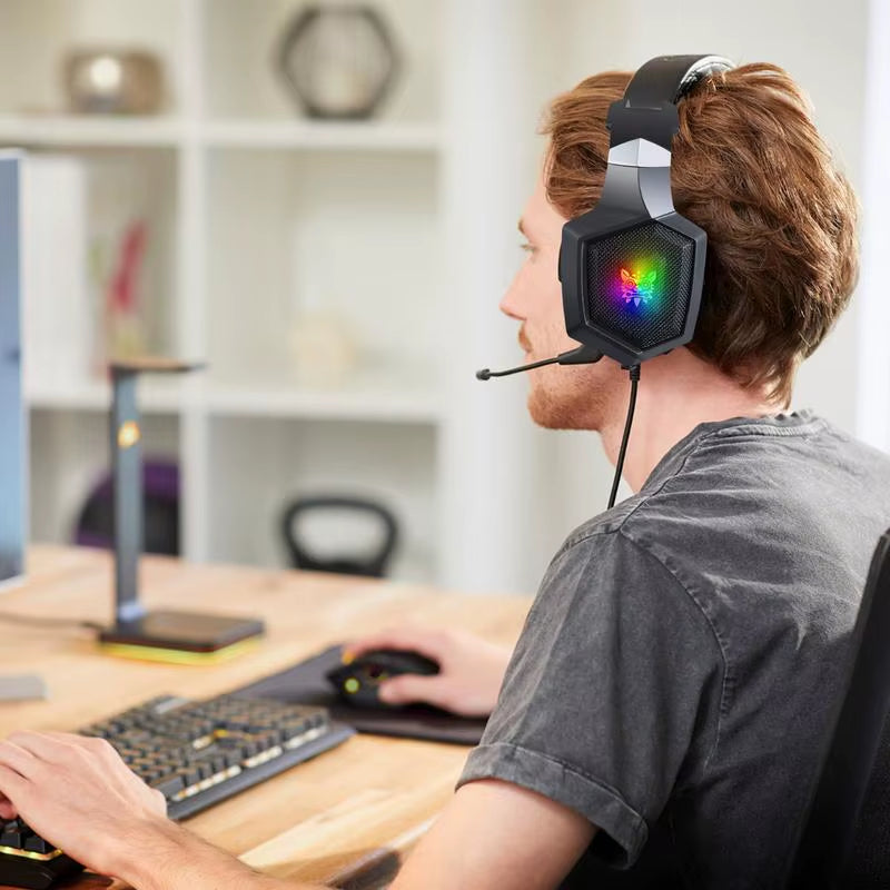 ONIKUMA K8 Gaming Headset RGB Noise Canceling Wired Headphones Gamer Headset for PC Game /Xbox One/Laptop Computer Accessories