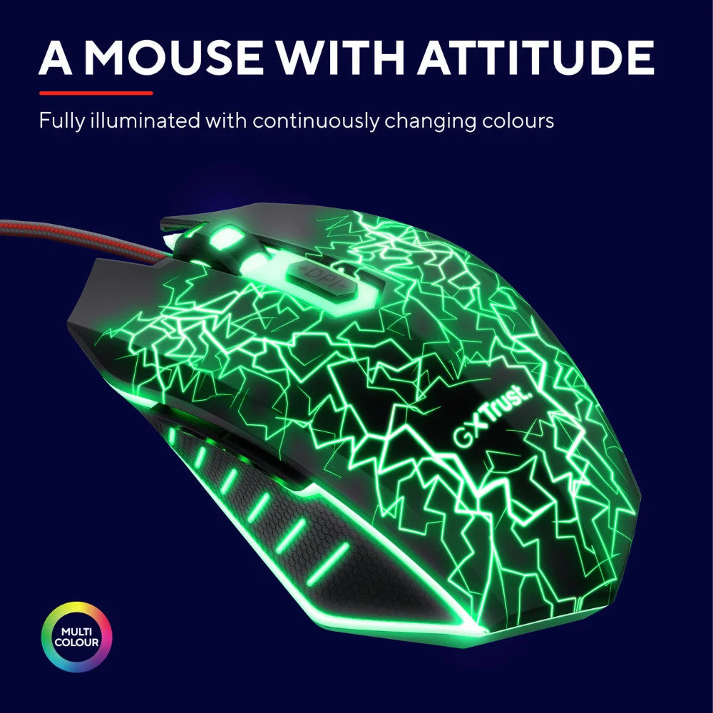 Trust GXT105X Izza Wired RGB Gaming Mouse NEW