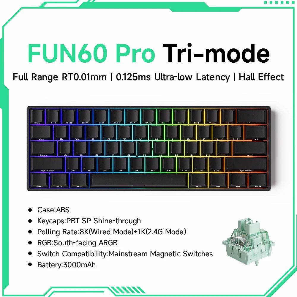 Monsgeek FUN68 FUN60 PRO&MAX HE Magnetic Keyboard 60% 65% Gaming Keyboards Rapid Trigger 8K Custom Keyboard Gamer Esports