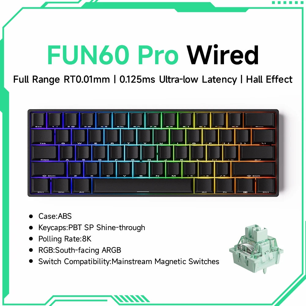 Monsgeek FUN68 FUN60 PRO&MAX HE Magnetic Keyboard 60% 65% Gaming Keyboards Rapid Trigger 8K Custom Keyboard Gamer Esports