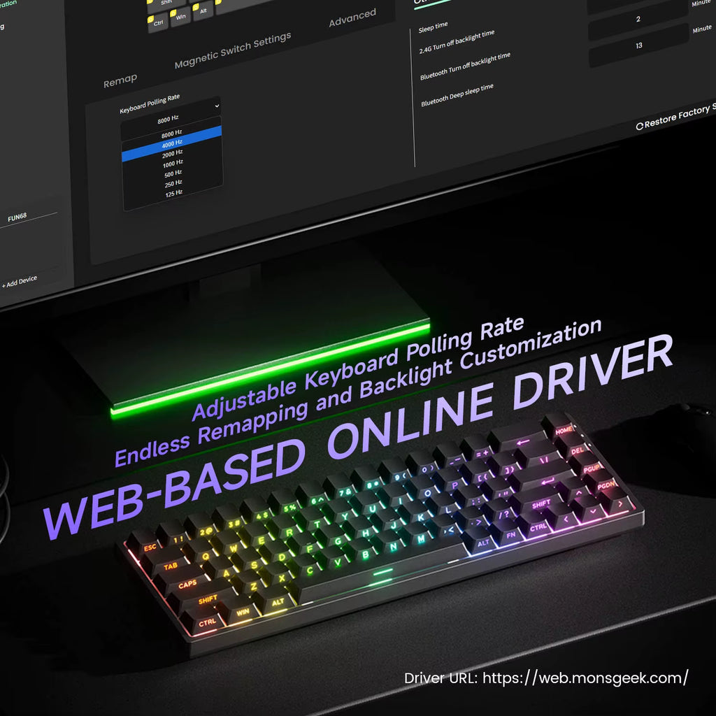 Monsgeek FUN68 FUN60 PRO&MAX HE Magnetic Keyboard 60% 65% Gaming Keyboards Rapid Trigger 8K Custom Keyboard Gamer Esports