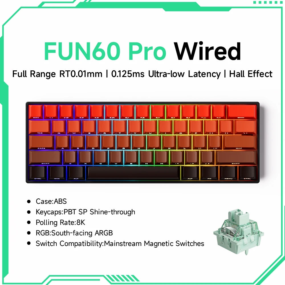 Monsgeek FUN68 FUN60 PRO&MAX HE Magnetic Keyboard 60% 65% Gaming Keyboards Rapid Trigger 8K Custom Keyboard Gamer Esports